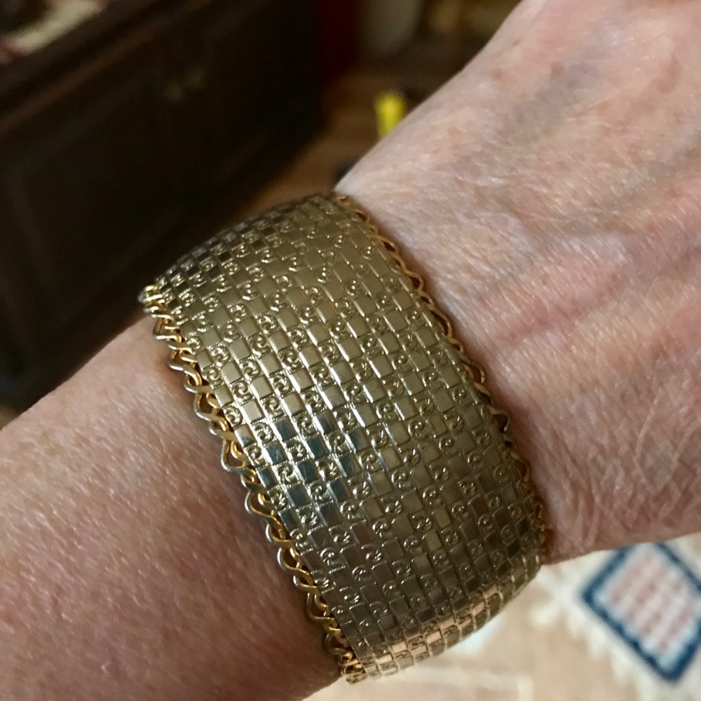 Vintage Volupte Silver Plate Over Copper Cuff Bracelet
